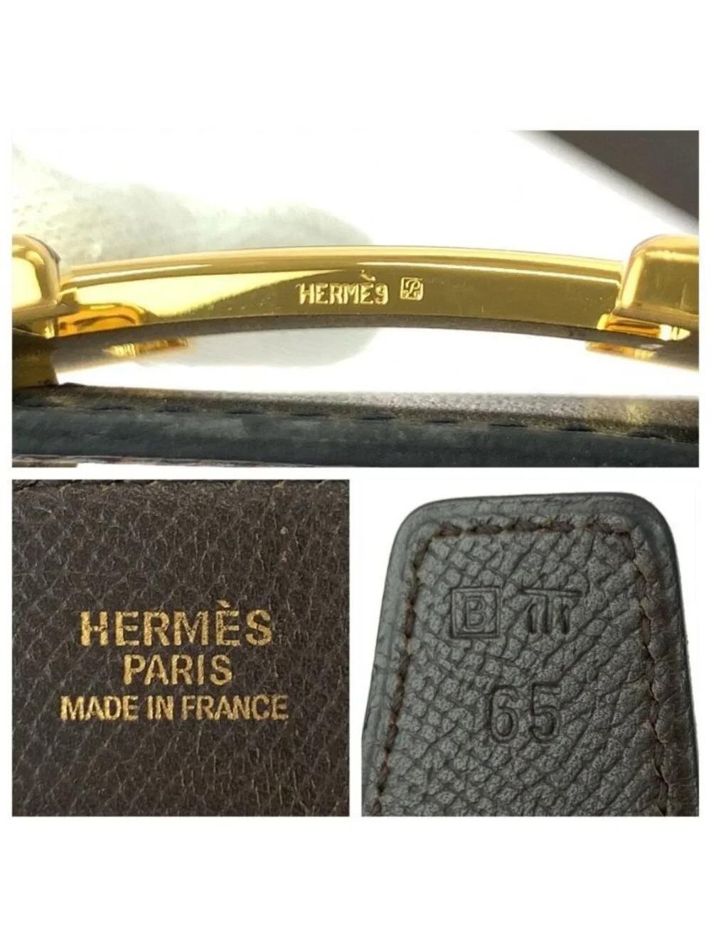 Hermes Constance H Buckle Reversible 65 Noir Black Brown Belt